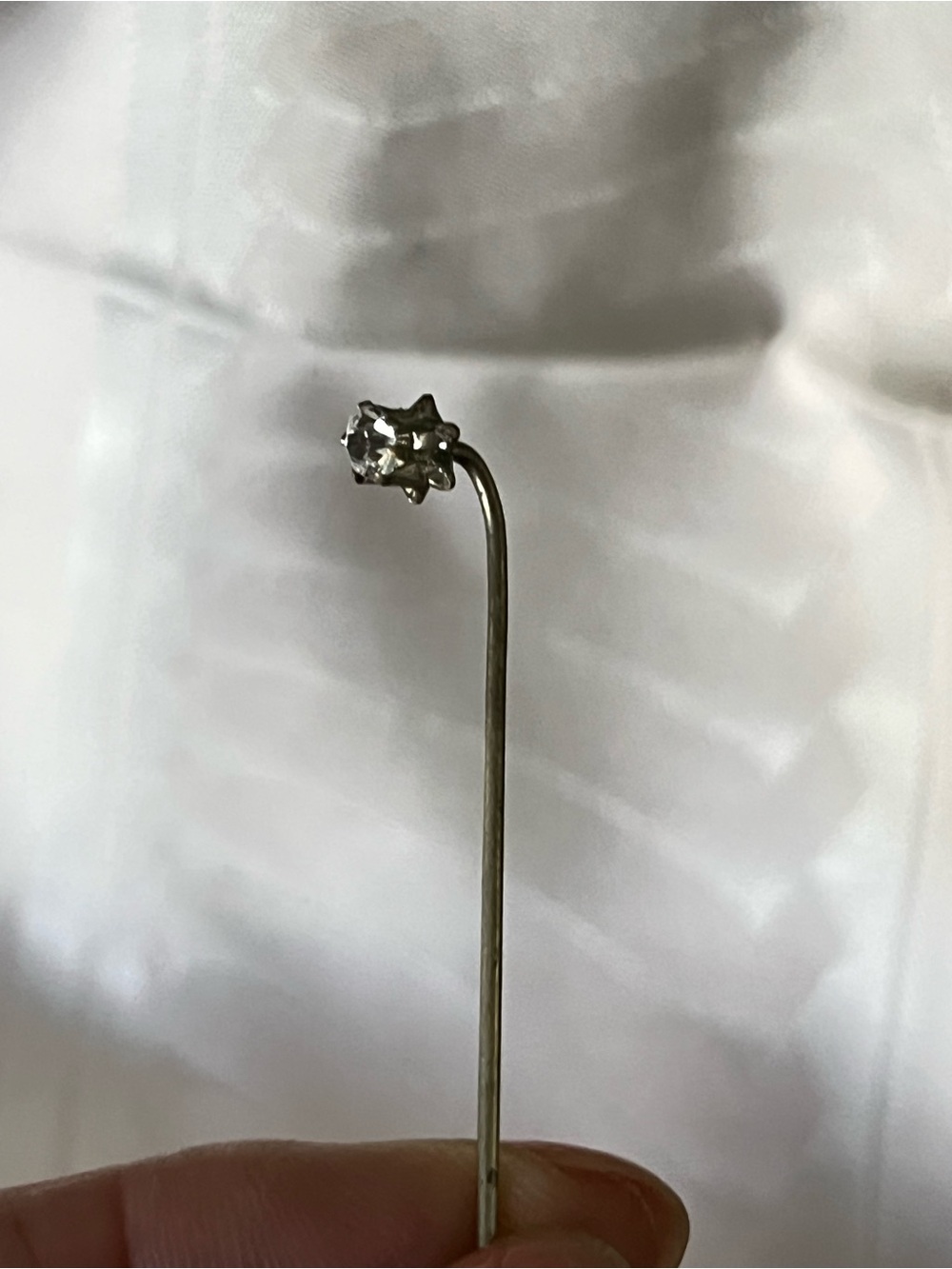 Vintage Gold Tone Clear Glass Rhinestone Stick Pins 3 Inch